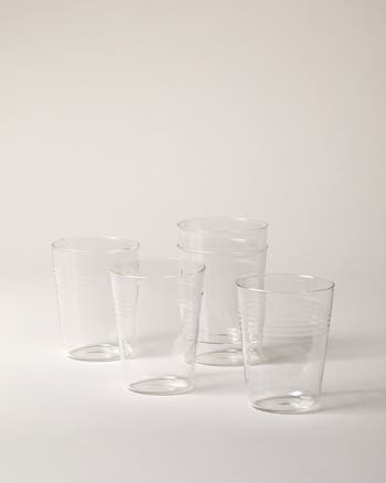 Farmhouse Pottery Small Set of 6 Drinking Glasses in Clear