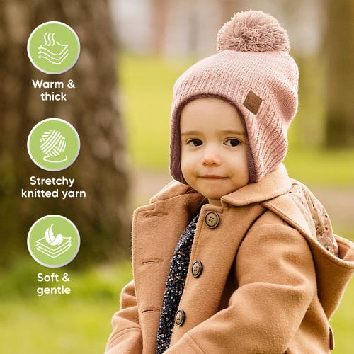 Keababies Muff Knitted Beanie In Blush