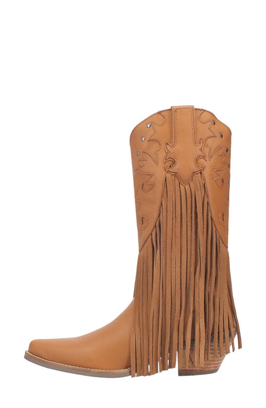 Shop Dingo Hoedown Fringe Western Boot In Camel