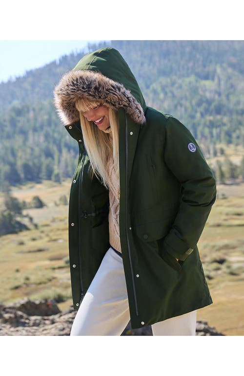 Lands' End Expedition Waterproof Down Winter Parka With Faux Fur Hood In Fresh Evergreen