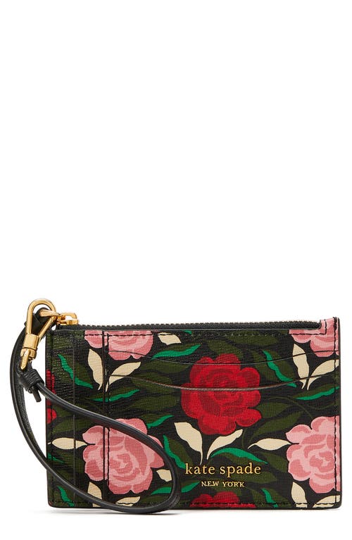 kate spade new york Morgan Rose Garden Printed Saffiano Leather Double Zip  Dome Crossbody - Macy's