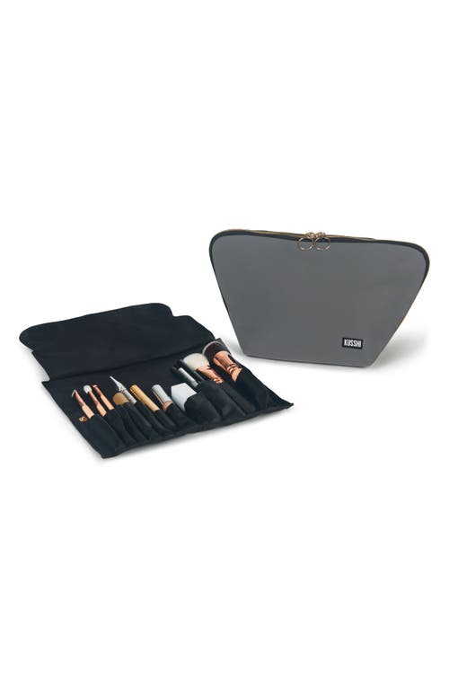 KUSSHI Vacationer Makeup Brush Organizer in Steel Grey/Purple