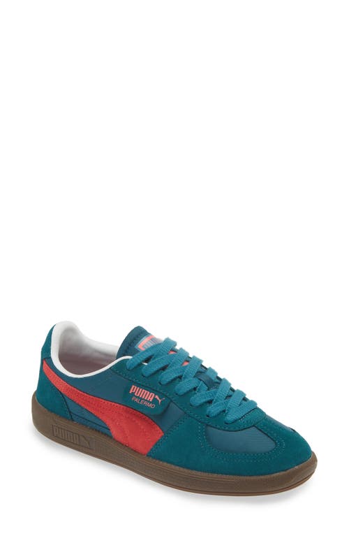 Shop Puma Palermo Play Paris Sneaker In Cold Green-tart Cherry-white