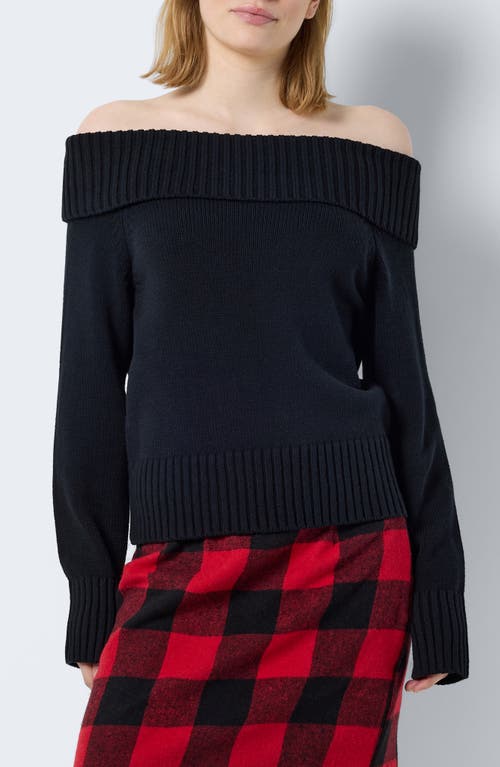 Shop Noisy May Lima Off The Shoulder Sweater In Black