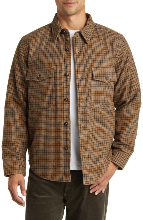 Check Wool Blend Twill Jacket in Khaki /Olive