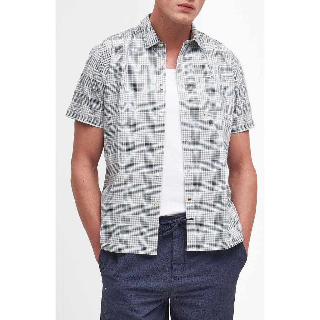 Barbour Springside Regular Fit Plaid Short Sleeve Button-up Shirt In Ecru