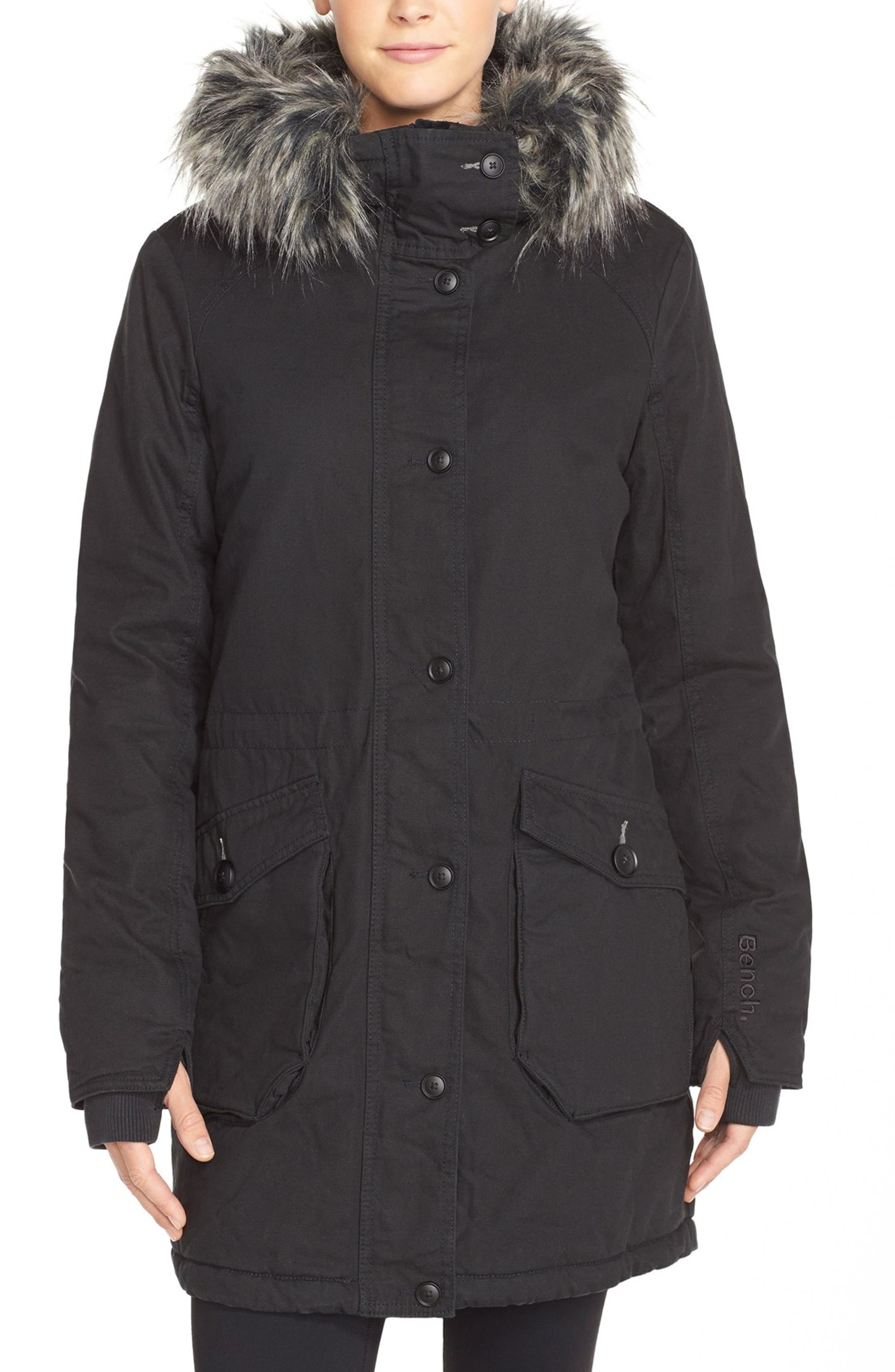 Bench 'Wolfish II' Water Resistant Parka with Faux Fur Trim | Nordstrom