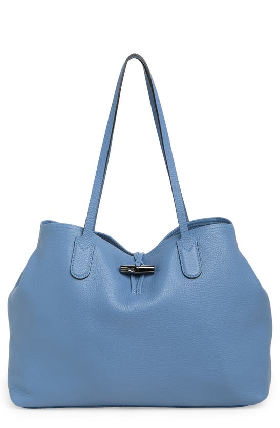 Longchamp Roseau Essential Medium Leather Tote - Blue