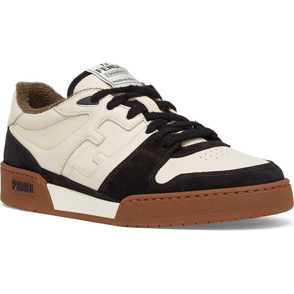 Fendi Match Leather And Suede Sneakers In Multi