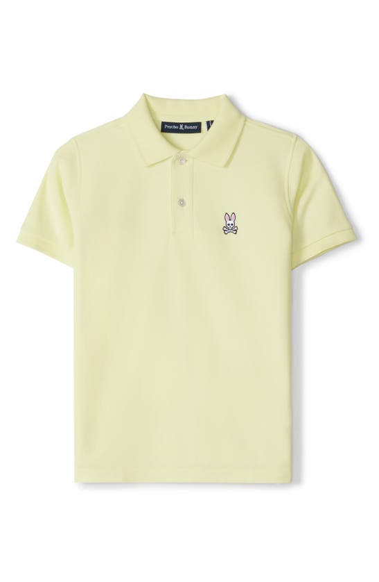 Psycho Bunny Kids' Classic Cotton Piqué Knit Polo In Yellow