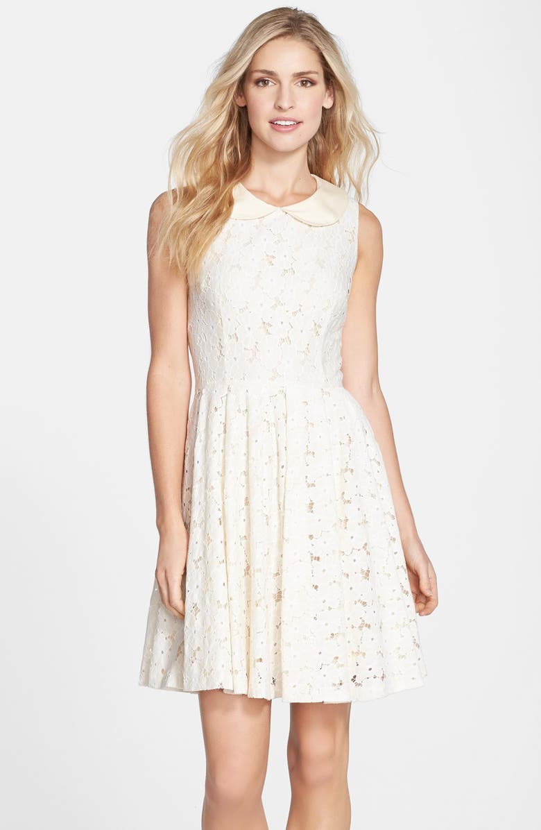 Betsey Johnson Peter Pan Collar Lace Fit & Flare Dress | Nordstrom