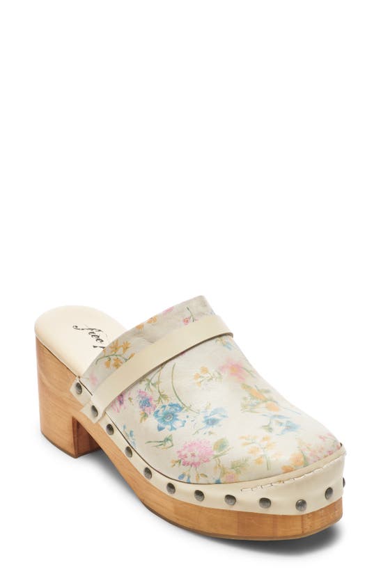 Free People Calabasas Clog In Ivory Floral Leather | ModeSens