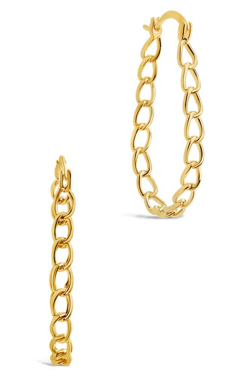 Sterling Forever Chain Link Hoop Earrings In Gold
