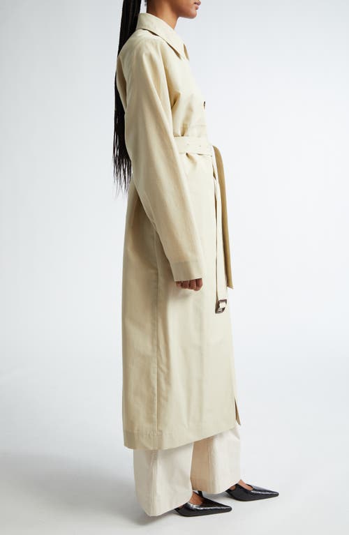 Shop Totême Toteme Tumbled Cotton & Silk Twill Trench Coat In Sand