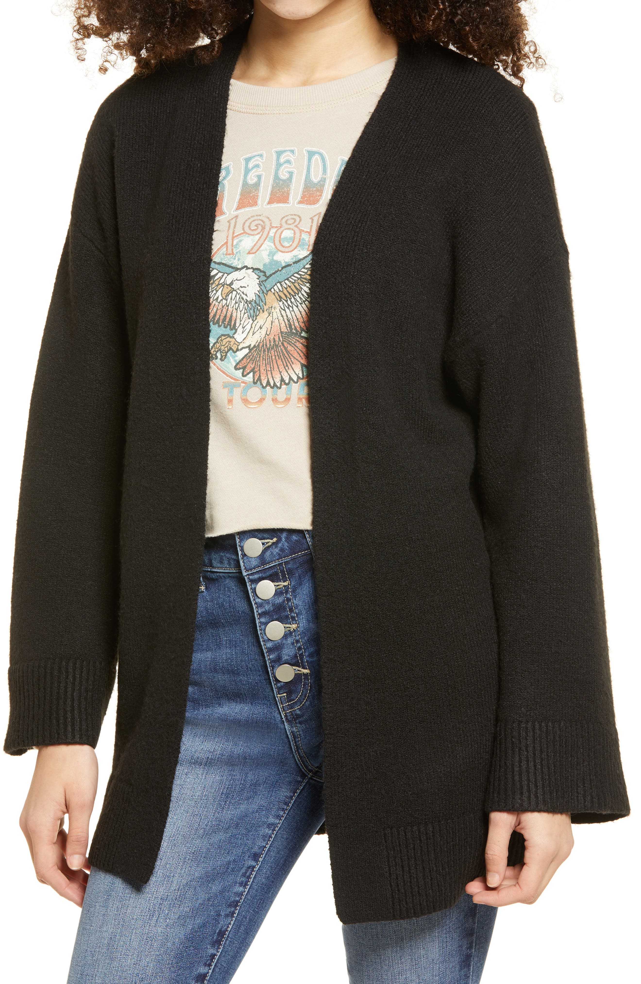 open face cardigan