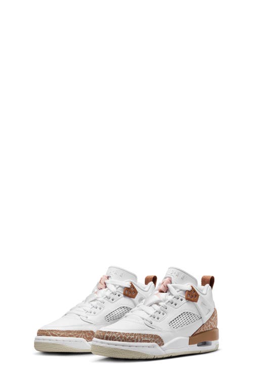 Shop Nike Kids' Spizike Low Sneaker In White/brown/light Bone