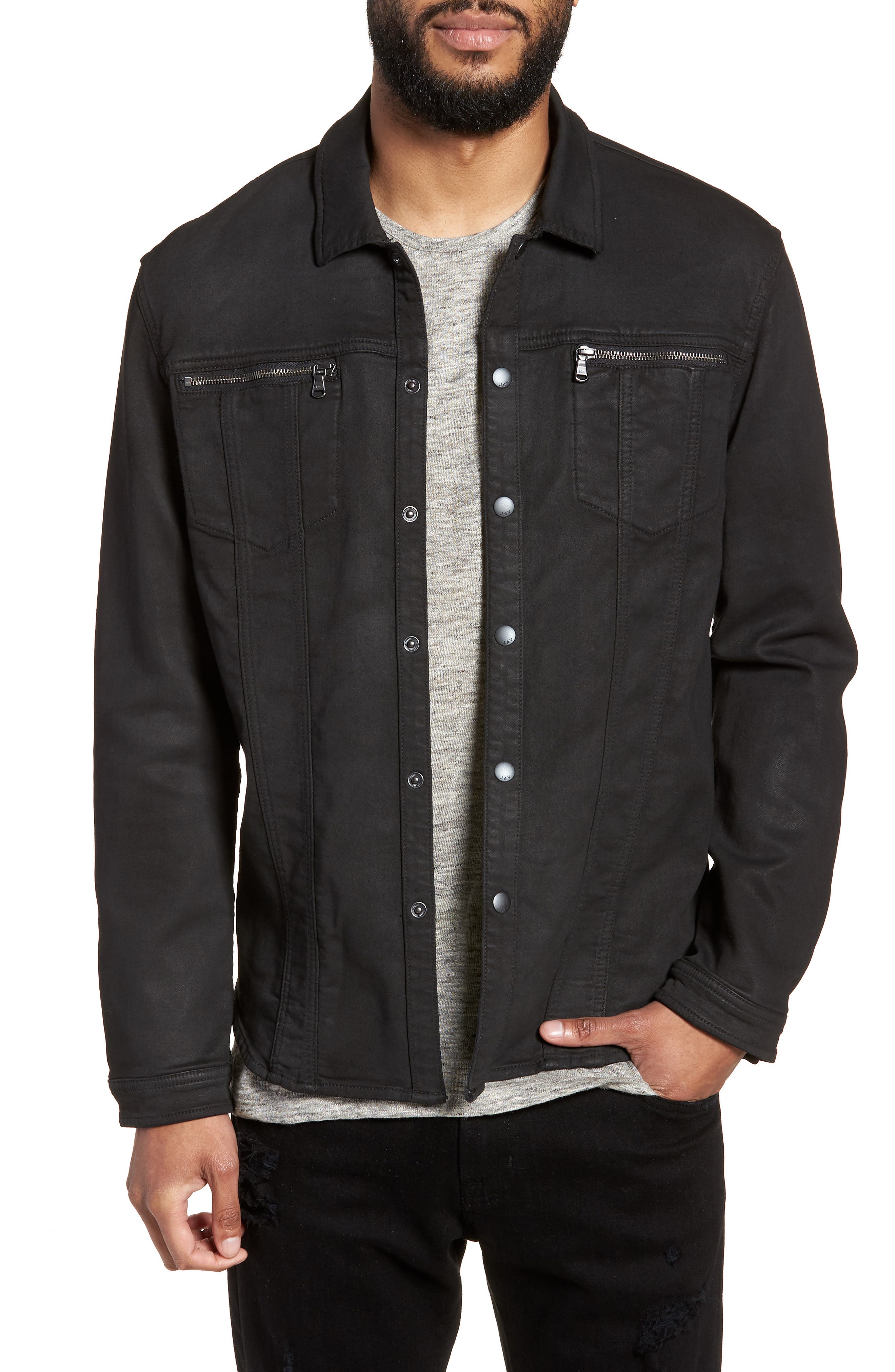 john varvatos black denim jacket