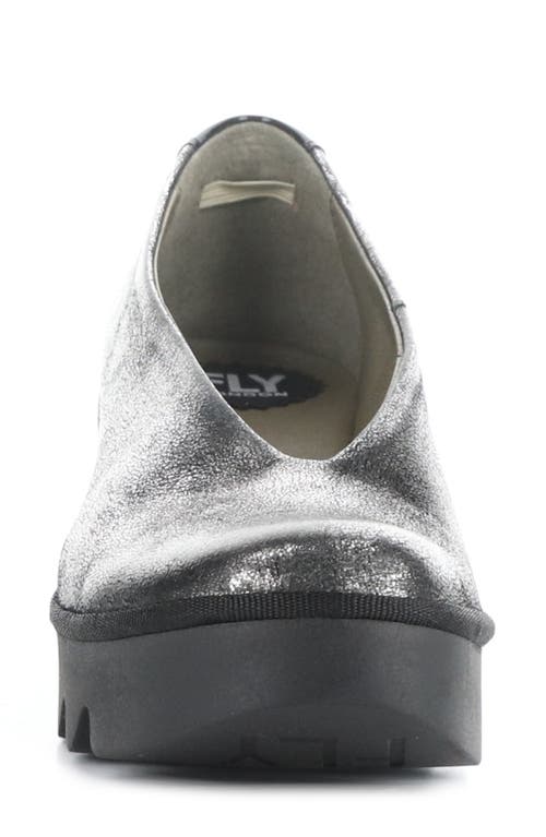 Shop Fly London Beso Wedge Pump In 019 Silver/black