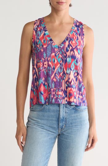 Tart Onida Print Tank In Large Ikat Melange