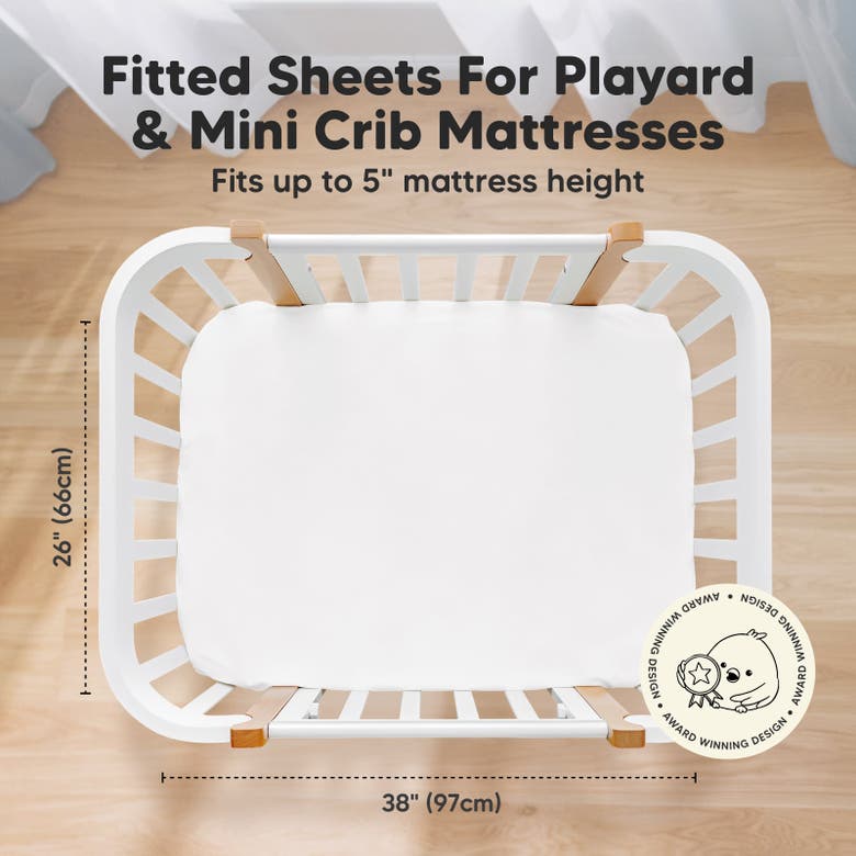Keababies Isla Fitted Mini Crib Sheets In Soft White