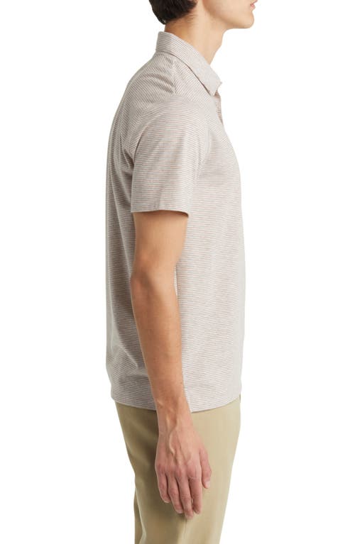Shop Vince Ministripe Polo In Light Heather Grey/campfire