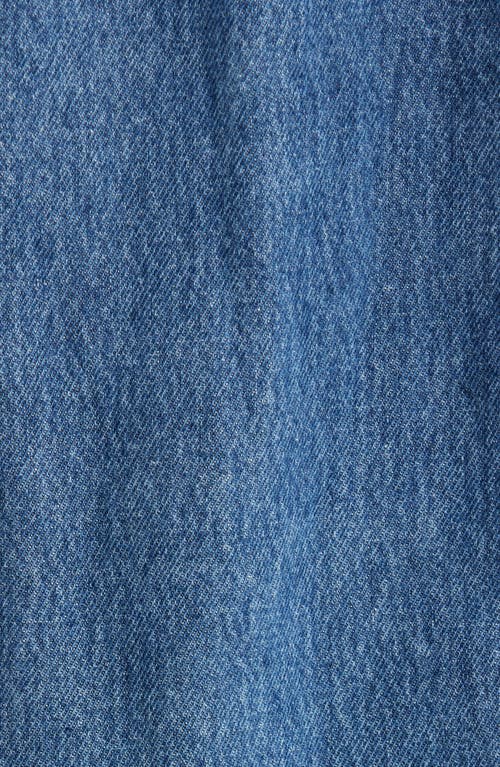 Hidden Jeans Full Length Denim Trucker Jacket In Medium Wash