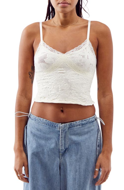 BDG Urban Outfitters Cross Lace Seamless Camisole in Cream