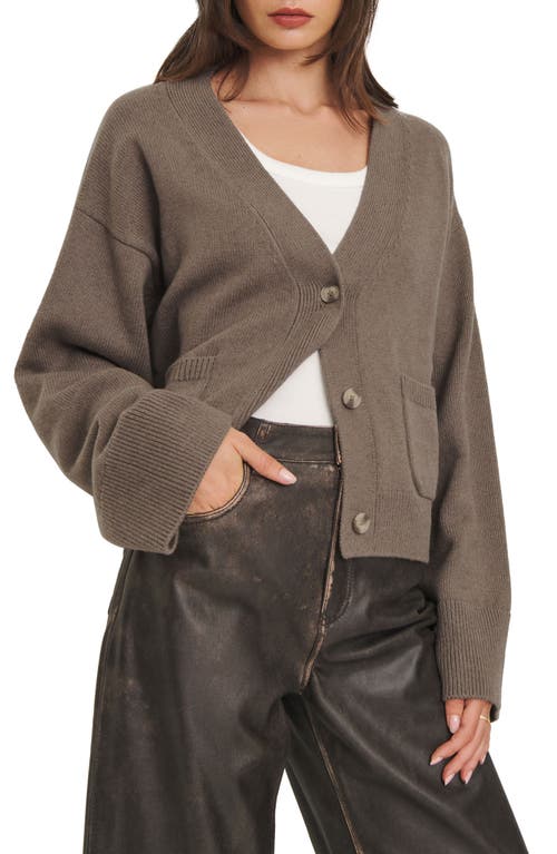 Reformation Hayes Cashmere Blend Cardigan In Shitake