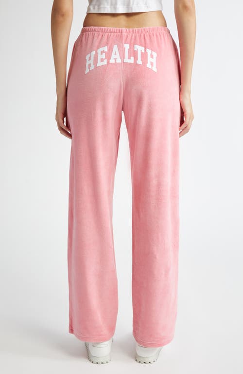 Shop Sporty And Rich Sporty & Rich Health Ivy Cotton Velour Sweatpants In Cotton Candy