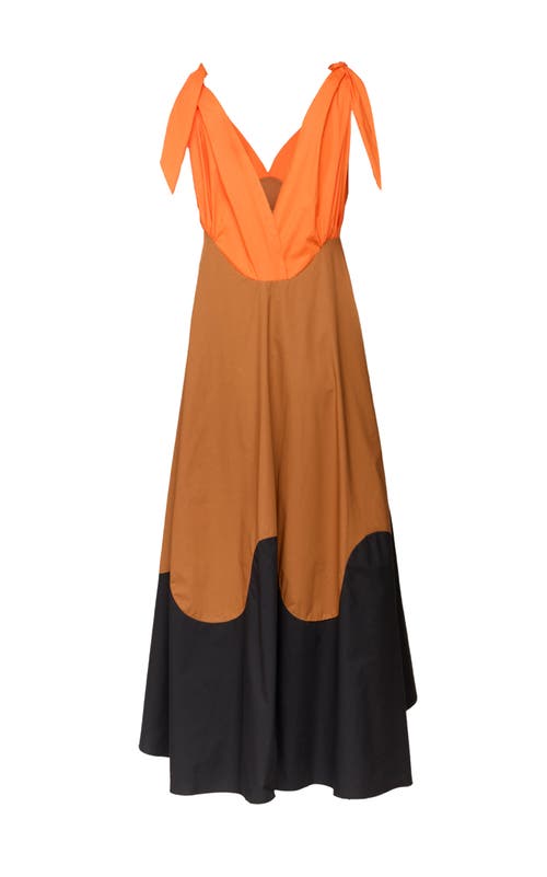 La Doublej High Tide Dress Coral In Color Block Corallo Coral