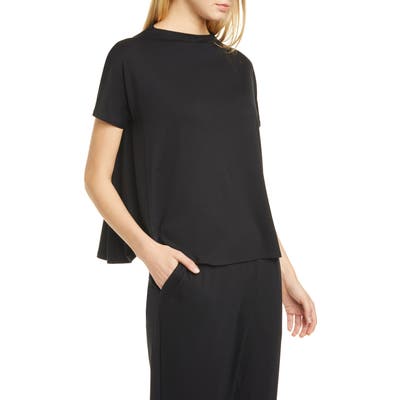 Eileen Fisher Mock Neck Top, Black