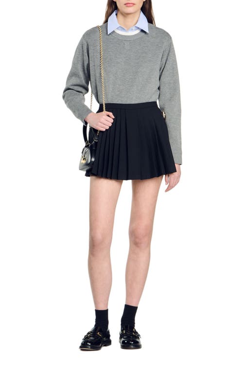 Shop Sandro Pleated Skort In Black