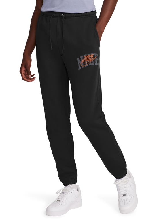 Club Fleece Sweatpants in Black/Safety Orange