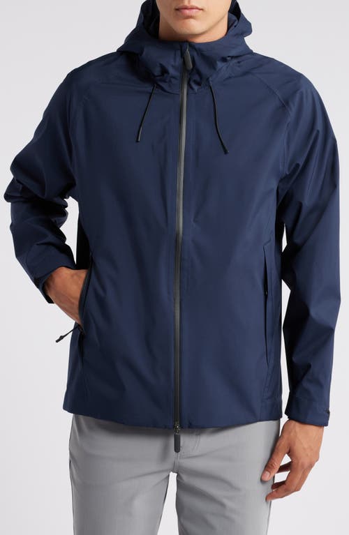 Shop Zella Waterproof Hooded Jacket In Navy Eclipse