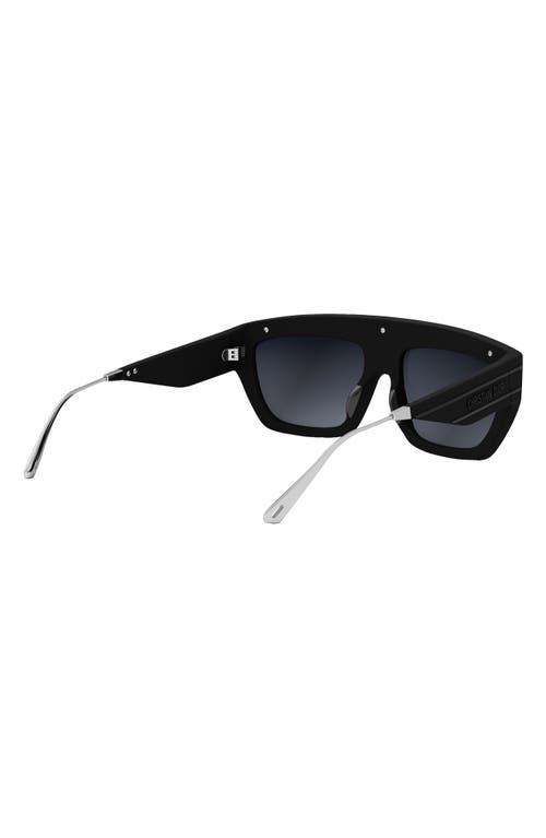 Shop Dior 'club M7u Mask Sunglasses In Matte Black/smoke Mirror