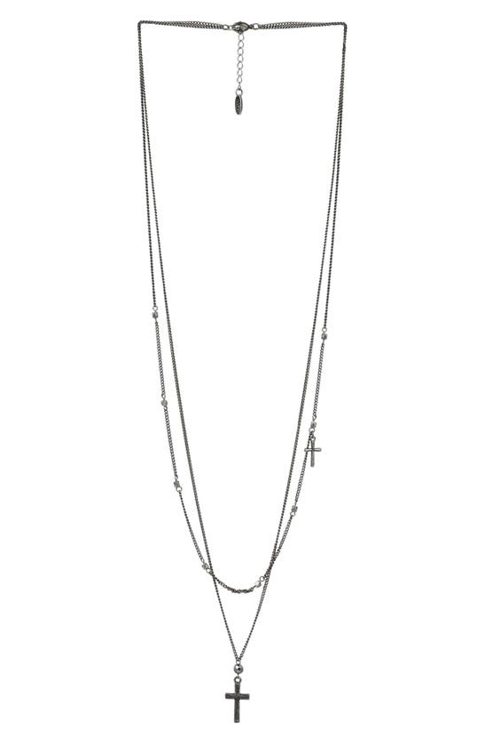 Shop Mr Ettika Cross Pendant Necklace In Silver