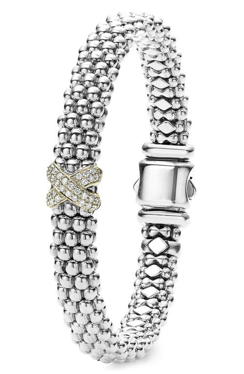 Shop Lagos Diamond Lux Single Station X Bracelet In Silver/gold