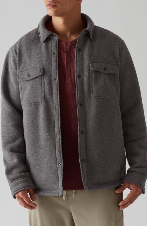 Shop Rhone Fleece Shacket In Dark Gray Heather