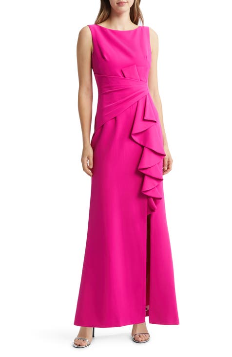 Womens Plus Size Blush Pink Jaquard Lace Gown 2XL Maxi Dress