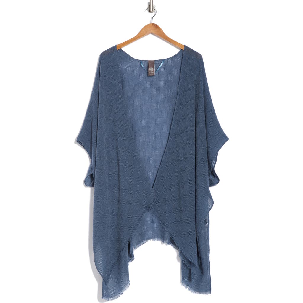 Vince Camuto Box Weave Ruana In Denim