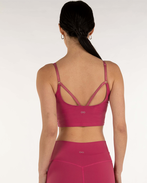 Shop Rebody Active Melanie Crop Cloudlux Bra In Fuschia