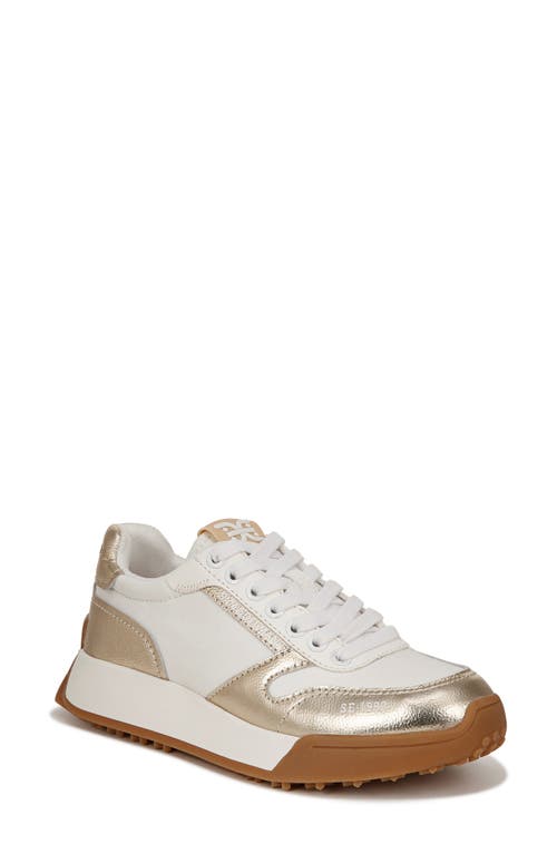 Sam Edelman Layla Trainer In Off White/molten Gold