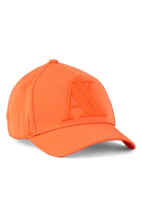Armani Exchange Rubber Logo Baseball Cap In Red Logo