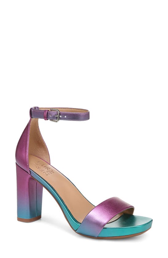 Naturalizer Joy Print Ankle Strap Sandal In Pink Multi Synthetic