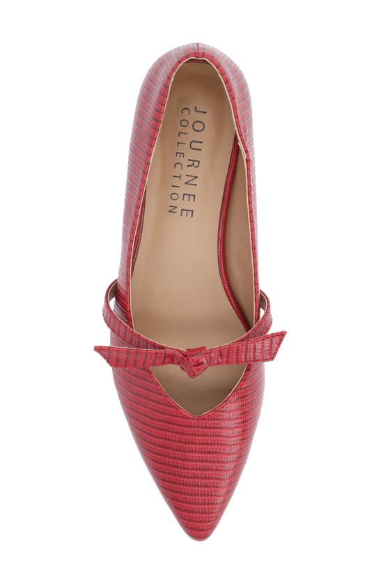 Shop Journee Collection Cait Snake Embossed Pump In Red