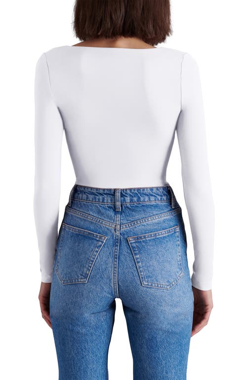 Shop Steve Madden Yura Scoop Neck Bodysuit In White