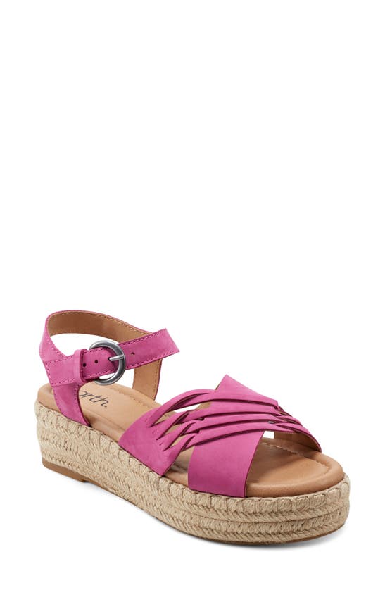 Shop Earth ® Hilda Espadrille Platform Sandal In Dark Pink