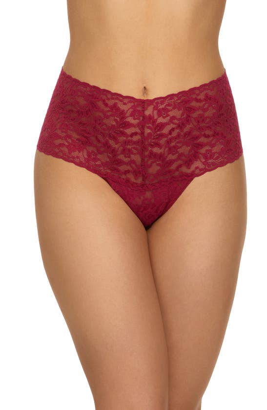 Hanky Panky Signature Lace Retro V-kini In Cranberry
