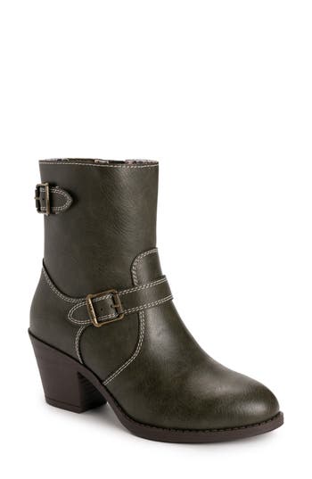 Muk Luks Yellowstone Yeats Bootie In Dark Olive