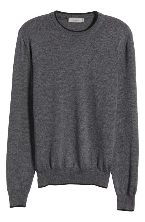 Shop Canali Mélange Wool Sweater In Grey